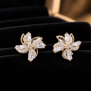 Rotating Diamond Floral Ring