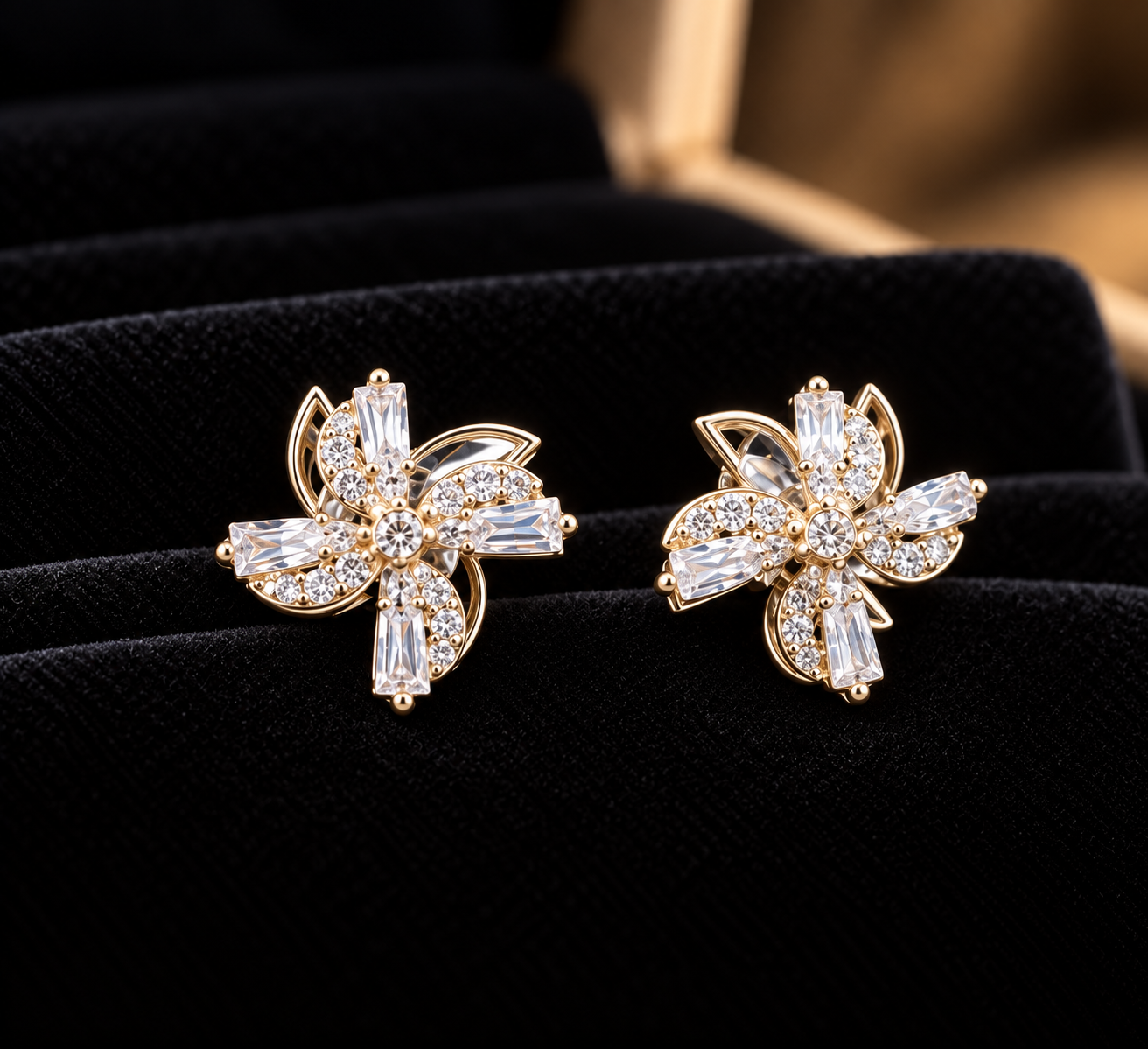 Rotating Diamond Floral Ring