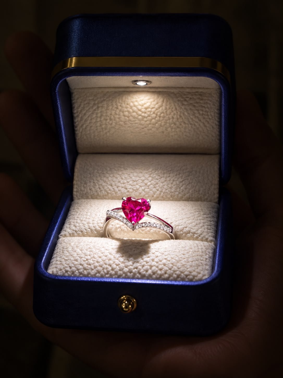 Fuchsia Heart Gemstone Ring - Image 2