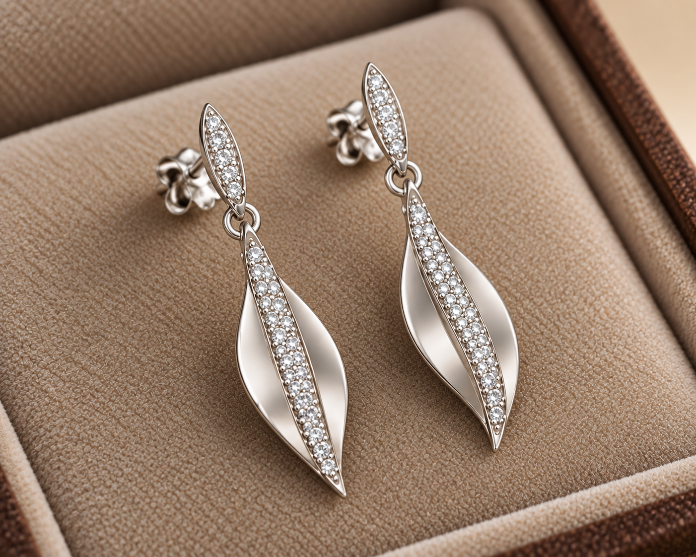 Graceful Leaf Drop Earrings