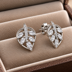 Sylvara Leafline Crystal Studs