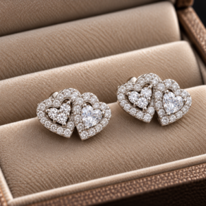 Amorette Twin-Heart Pavé Studs