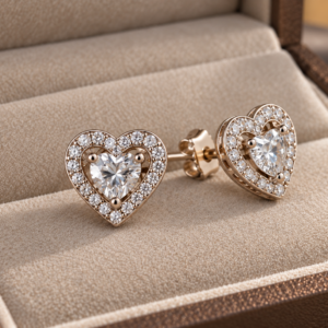Celestine Heartstone Studs