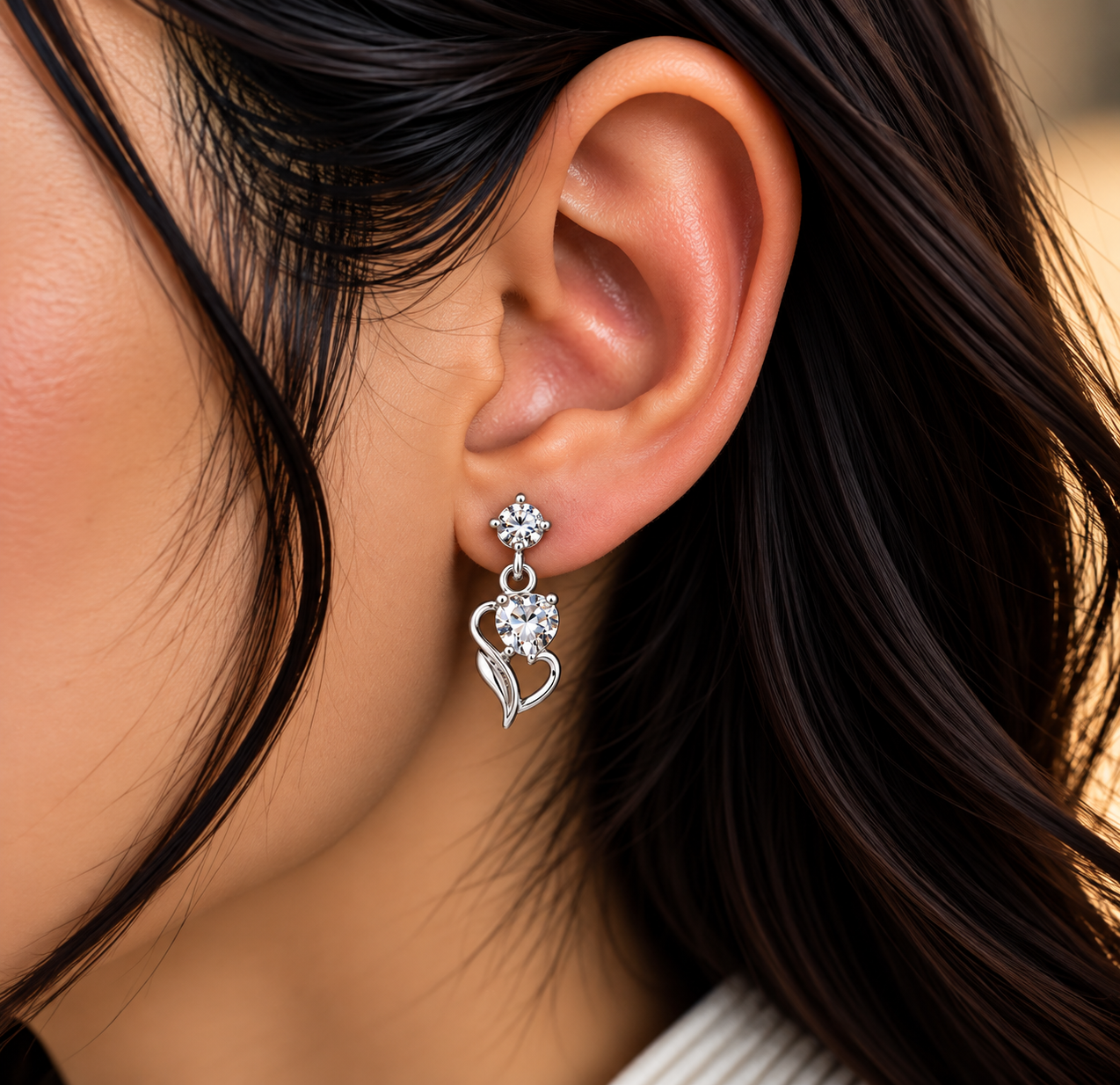Heartline Spark Drop Earrings - Image 2