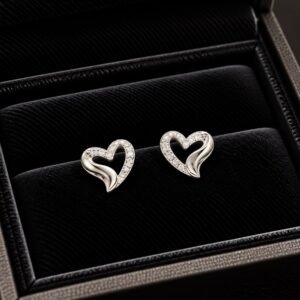 Swaying Heart Pavé Studs