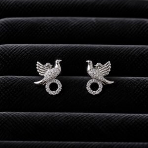Royal Peacock Diamond Drop Earrings