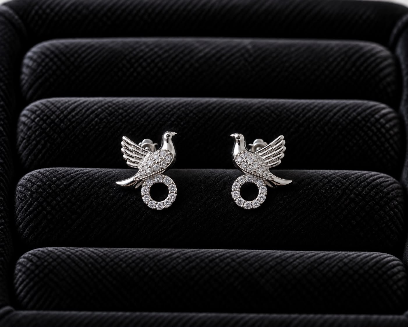 Royal Peacock Diamond Drop Earrings