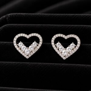 Heartline Sparkle Diamond Earrings